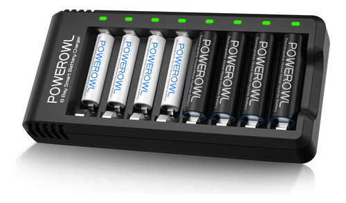 Powerowl Bateras Aa Y Aaa Recargables De Alta Capacidad Con
