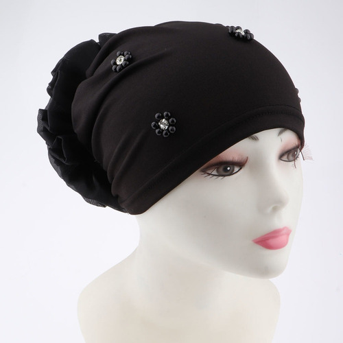 Hijab Muçulmano Com Bonés Elásticos Árabes Islâmicos