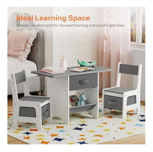 Juego De Mesa Y Silla Hoobro Para Niños Pequeños, 3 En 1 De