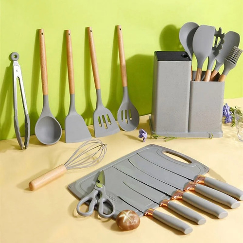 Cuchillos De Cocina Ryl Set 19pcs Antiadherentes Utensilios