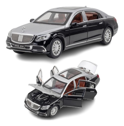 Benz Maybach S600 Miniatura Metal Car Con Luz Y Sonido 1/24