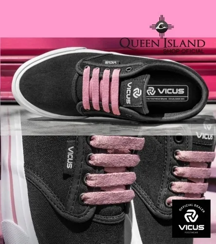 Zapatillas Vicus Folk Arg. Lona Negro Rosa Viejo