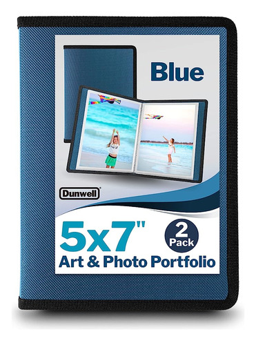 Dunwell Small Photo Albums 5x7 - (2 Pack, Blue), Flexible Co