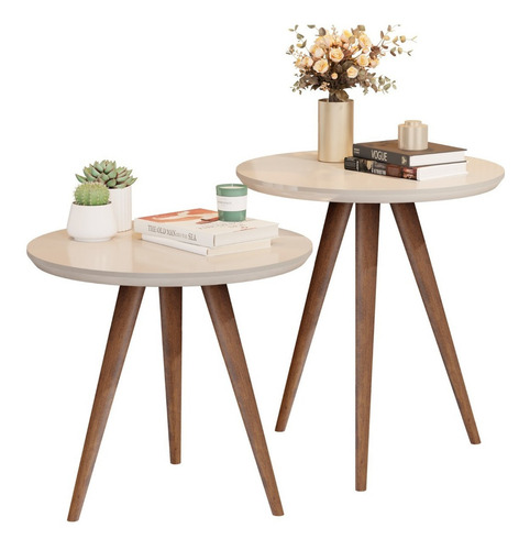 Mesa Lateral Mesa De Apoio Mesinha Pé Palito Cores Cor Off White