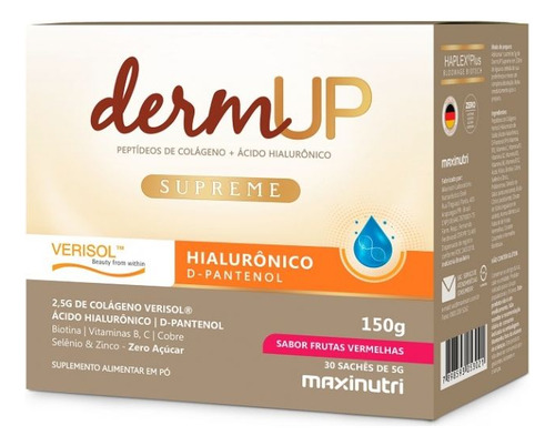 Dermup Supreme Verisol + Ácido H (30 Sachês 5g) Frutas Verm Frutas Vermelhas