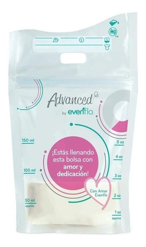 Bolsas Para Leche Materna Evenflo 25 Pzas 5 Oz 150 Ml