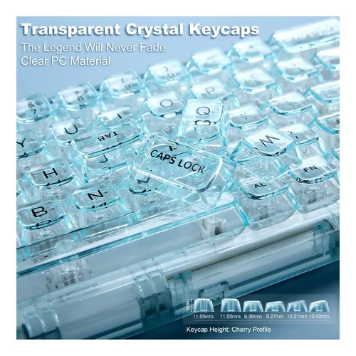 Teclado Mecanico Yunzii X71 Crystal Switch Inalambrico Rgb