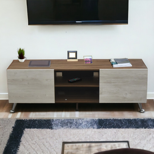Mueble Tv, Italy, Centro De Entretenimiento, Elegante Hogare Color Parota\blanco Nordico