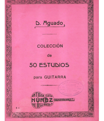 Partitura Original Colección De 50 Estudios Para Guitarra 