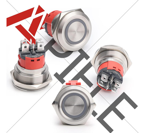 Interruptor Botón 10a 12v Led Acero Inoxidable Impermeable