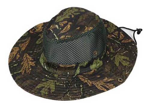 Gorro Boonie De Malla Con Estampado De Hojas, Camuflaje, Tra