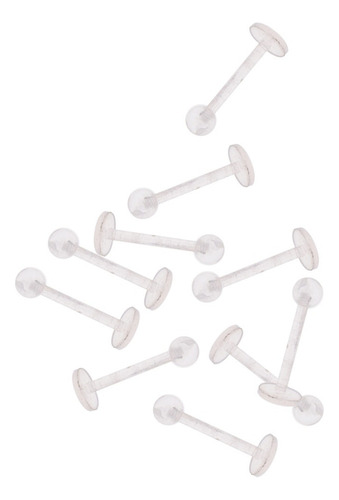 H10 Piece Lip Labret Jewelry Acrylic - Transparente