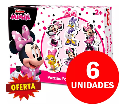 Puzzles Minnie Formas Didacta Para Niños X6 Unidades