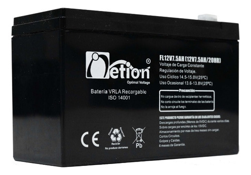 Bateria Agm Netion 12v 7.5ah