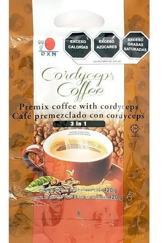 2 Bolsas Café Cordyceps Coffee Dxn 3 En 1 Con Crema