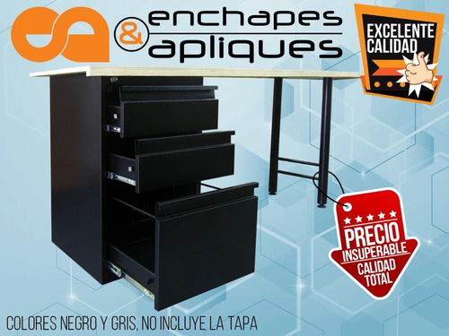 Imagen 6 de 6 de Archivador Metálico Oficina + Pata (combo) Negro O Gris