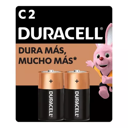 Duracell Pilas C alcalinas, baterías de larga duración 1.5V, 2 pilas