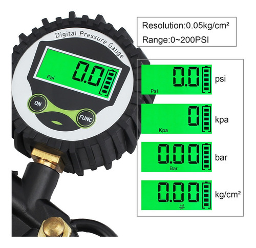 Inflador De Neumático Digital De 0-200psi