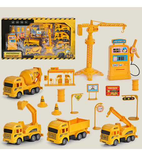 Kids Construction Vehicles Playset Durable Excavator Dump Tr