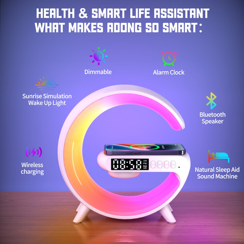 G Type Lámpara Despertador Recargable Inalámbrica Bluetooth