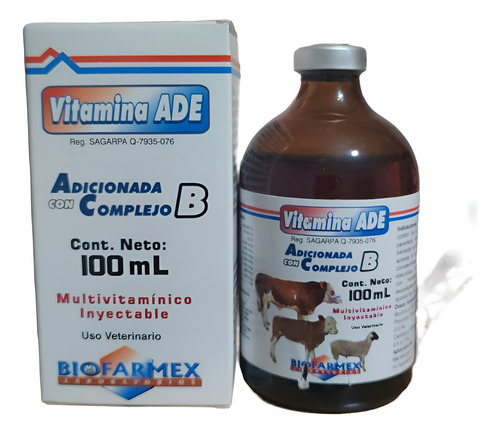 Vitamina Ade + Complejo B + Fosforo 100ml Biofarmex