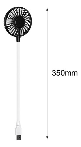 Ventilador Usb Compacto Con Cuello Negro 35x8x2,8cm
