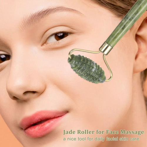 Rodillo Jade:masajeador Facial Natural Antienvejecimiento