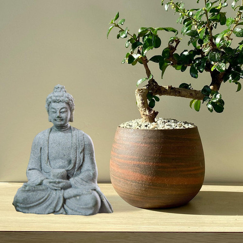 6 Estatua De Buda Sentado De Piedra Arenisca, Figura De Buda