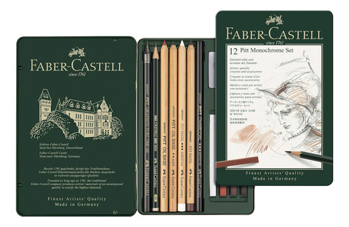 Set Faber Castell Monochrome Ptt 12 Pzs Dibujo Realismo