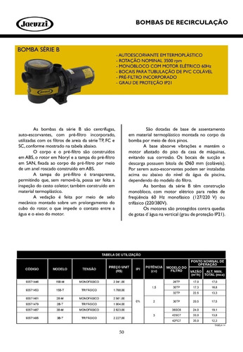Bomba 2b-m 2.0cv - Monofásico Jacuzzi