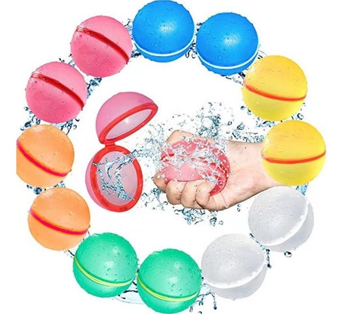 12pcs Reutilizable Globos Agua Silicona Bolas Llenado Rápido