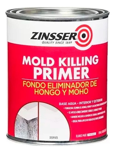 Pintura Antihongo Zinsser Primer Mold Killing 3.78 Lt Rex Color Blanco
