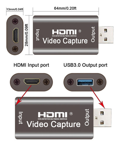 Imagen 9 de 11 de Tarjeta De Captura De Audio Y Vídeo, 4k Hdmi Usb 3,0 1080p
