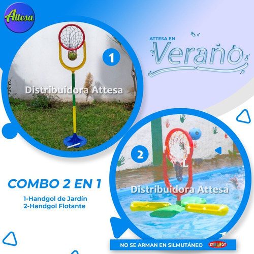 Hand Gol Flotante + Handgol Jardin Serabot Aro Pelota