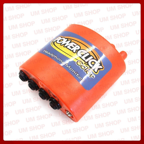 Amplificador De Fone Power Click Color Laranja + Fonte