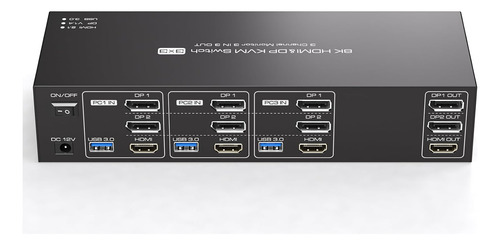Hdmi + 2 Conmutadores Kvm Displayport, 3 Monitores 4k144hz