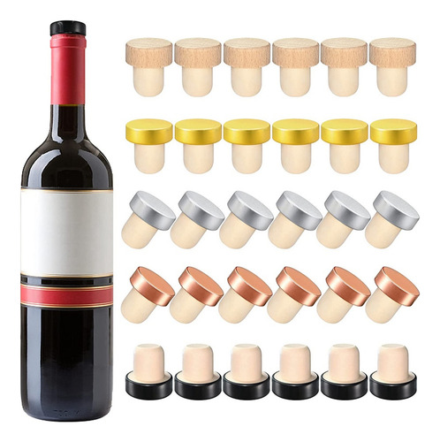 30 Tapones De Corcho For Botellas De Vino En Forma De T Par