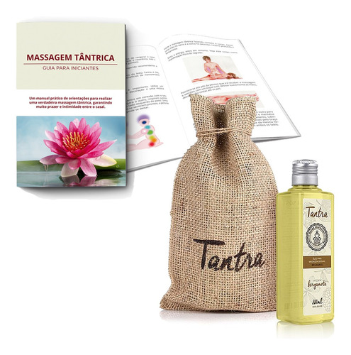  Kit Óleo De Massagem Tântrica 200 Ml+ Guia Prático Manual