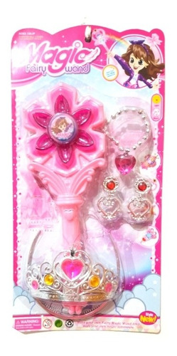 Tiara Corona Y Cetro Musical Con Luz Led Para Niñas