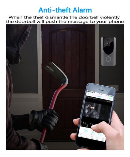 Timbre Bidireccional Wifi Inalámbrico Con Video Hd, Timbre I