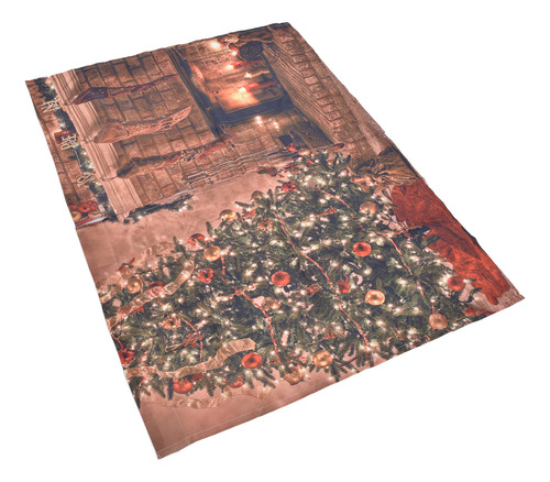 Cortinas Navideñas Decorativas Opacas 3d Coloridas
