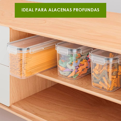 U Chef Juego De 6 Recipientes Herméticos Para Almacenar Alimentos, Contenedores Para Pasta, Espaguetis Y Fideos, Contenedores De Pasta Para Organización Y Almacenamiento De Cocina, Recipientes De
