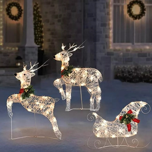 Enfeite De Natal De Rena Led Flasher Para Jardim