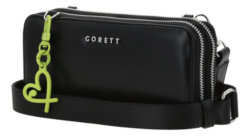 Cartera Gorett Lizzie Gs25063-3 Color Negro Diseño De La Tela Liso