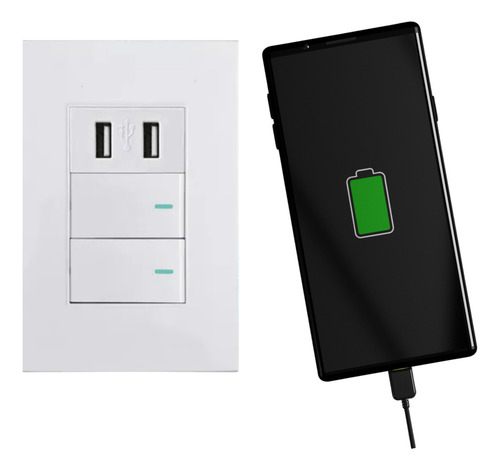 Tomada Parede Dupla Entrada Usb Bivolt Qualidade Tecnologia Cor Modelo7