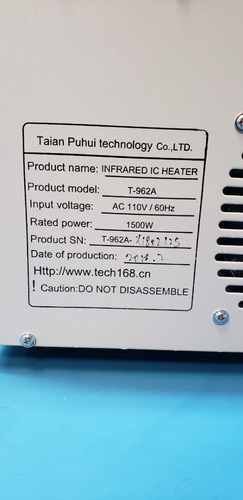 Forno De Reflow Infrared Puhui T-962a - Pronta Entrega (Usado)