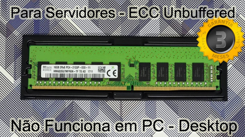 Memoria Sk Hynix 16gb Pc4-2133p Ecc-u P/ Server Dell Hp Ibm (Usado)