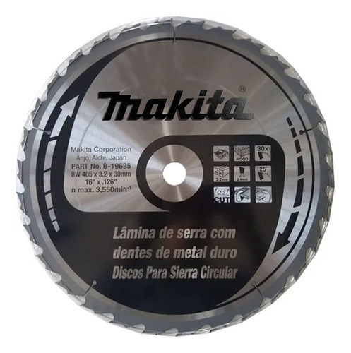 Hoja de sierra circular Makita B-19635 de 405 mm, 16 x 30d