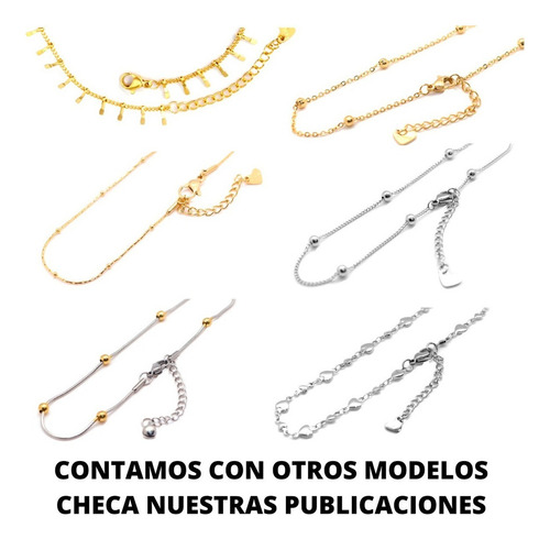 T Tobillera Pulsera Mujer Pie Tobillo Acero Colgantes Oro