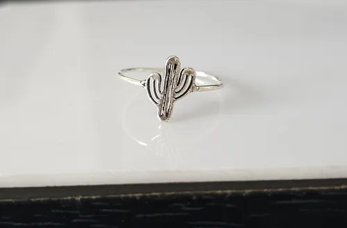 Anillo cactus plata sale